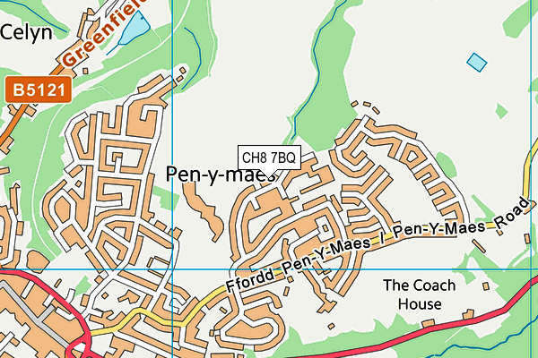 CH8 7BQ map - OS VectorMap District (Ordnance Survey)