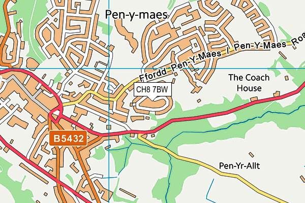 CH8 7BW map - OS VectorMap District (Ordnance Survey)