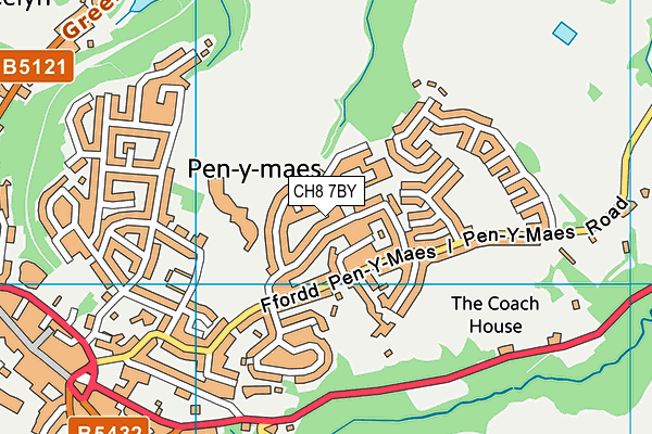 CH8 7BY map - OS VectorMap District (Ordnance Survey)