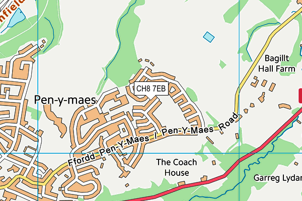 CH8 7EB map - OS VectorMap District (Ordnance Survey)