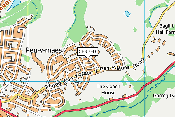 CH8 7ED map - OS VectorMap District (Ordnance Survey)