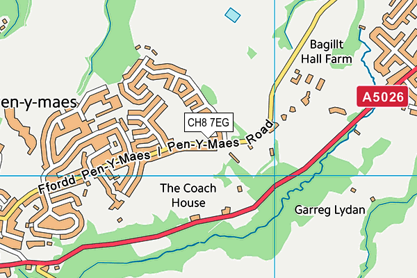 CH8 7EG map - OS VectorMap District (Ordnance Survey)