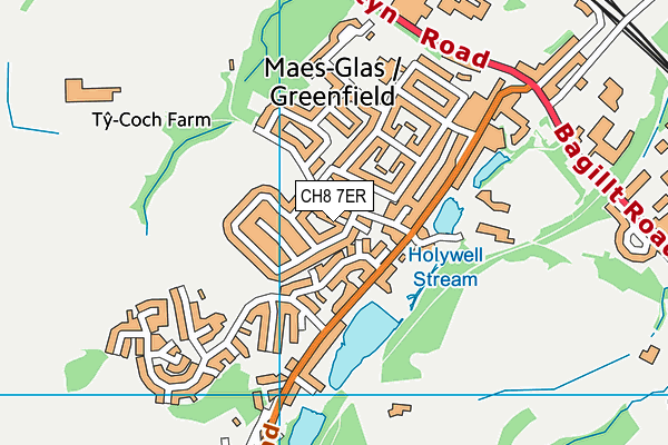 CH8 7ER map - OS VectorMap District (Ordnance Survey)