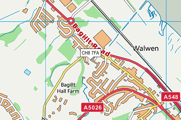 CH8 7FA map - OS VectorMap District (Ordnance Survey)