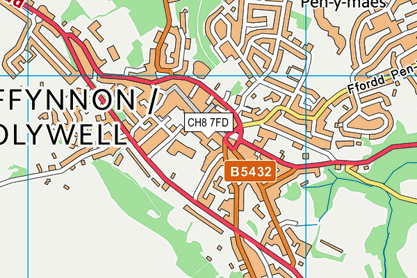 CH8 7FD map - OS VectorMap District (Ordnance Survey)