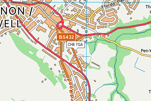 CH8 7GA map - OS VectorMap District (Ordnance Survey)