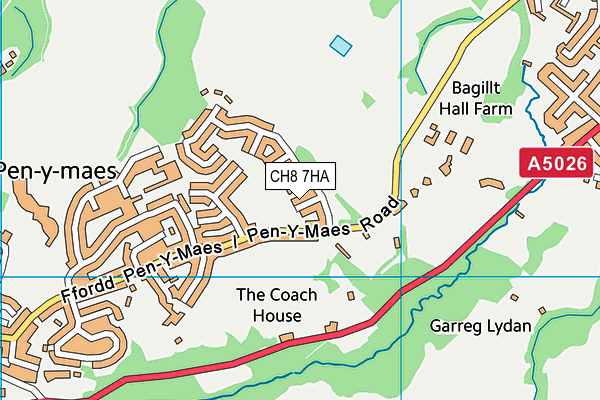 CH8 7HA map - OS VectorMap District (Ordnance Survey)