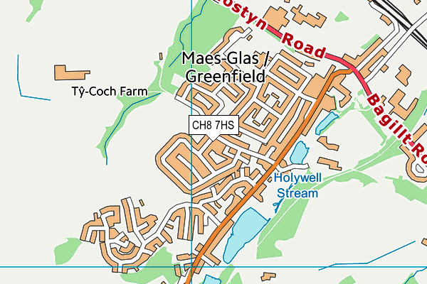 CH8 7HS map - OS VectorMap District (Ordnance Survey)