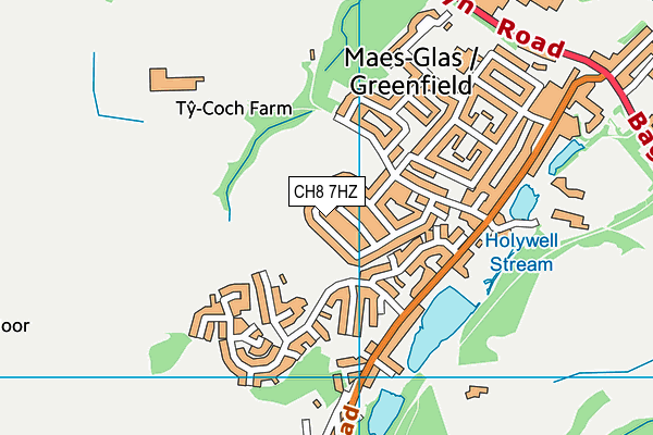 CH8 7HZ map - OS VectorMap District (Ordnance Survey)