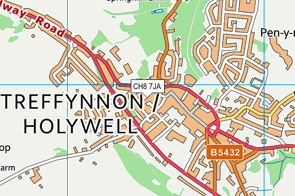 CH8 7JA map - OS VectorMap District (Ordnance Survey)