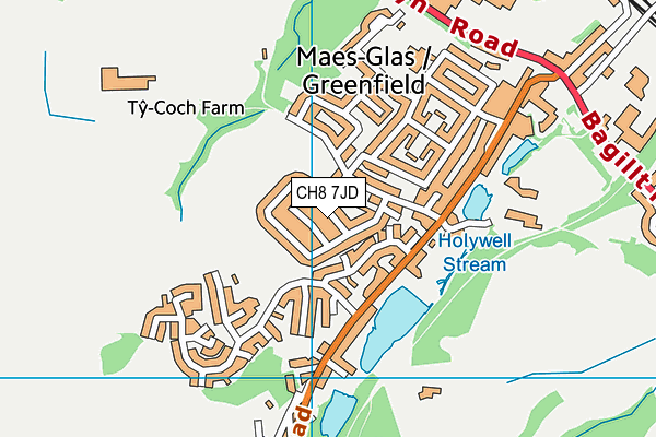 CH8 7JD map - OS VectorMap District (Ordnance Survey)