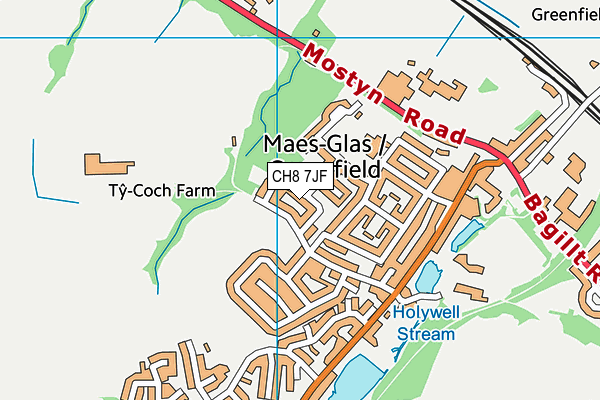 CH8 7JF map - OS VectorMap District (Ordnance Survey)