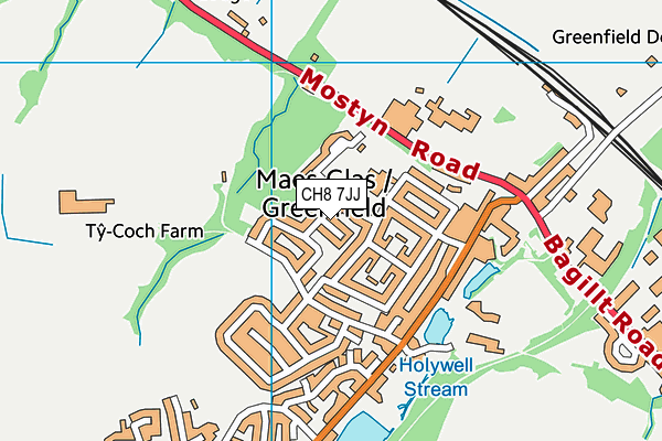 CH8 7JJ map - OS VectorMap District (Ordnance Survey)