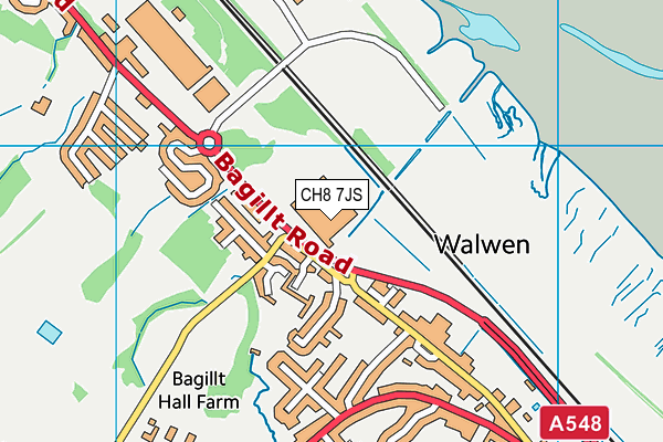 CH8 7JS map - OS VectorMap District (Ordnance Survey)