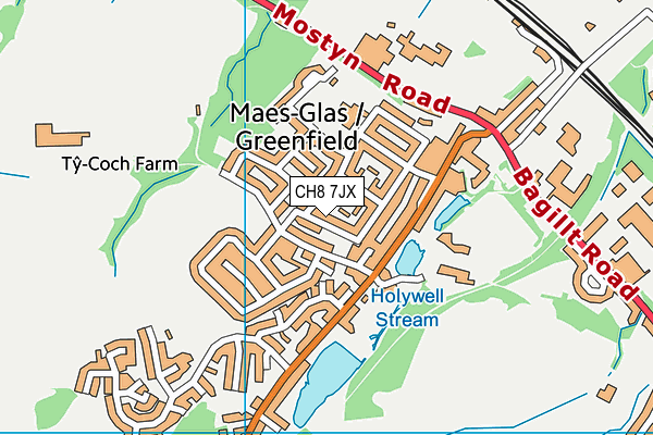 CH8 7JX map - OS VectorMap District (Ordnance Survey)