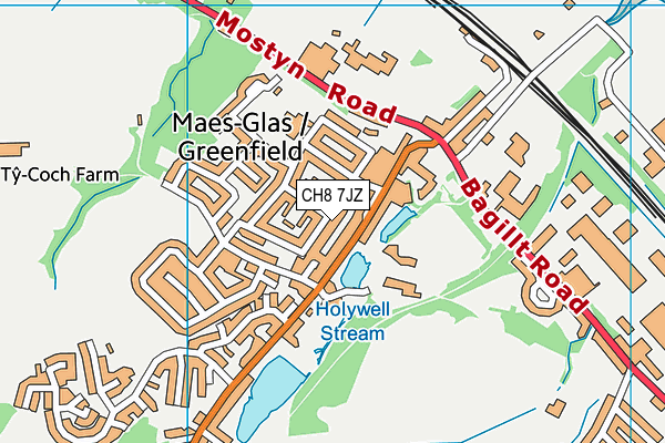 CH8 7JZ map - OS VectorMap District (Ordnance Survey)