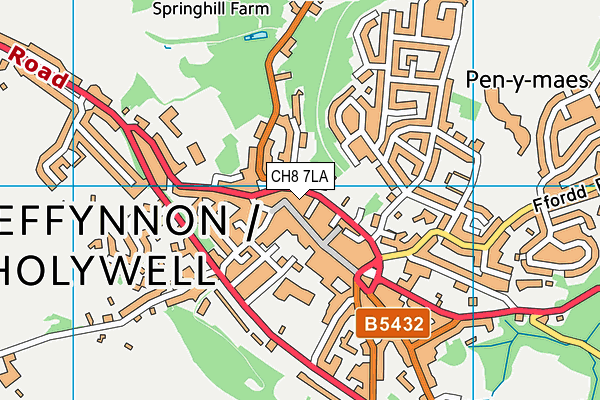 CH8 7LA map - OS VectorMap District (Ordnance Survey)