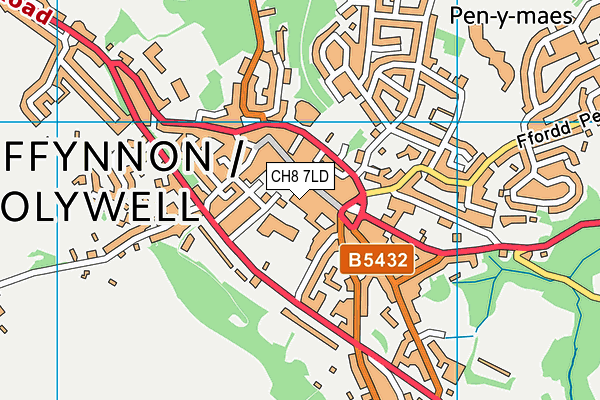 CH8 7LD map - OS VectorMap District (Ordnance Survey)