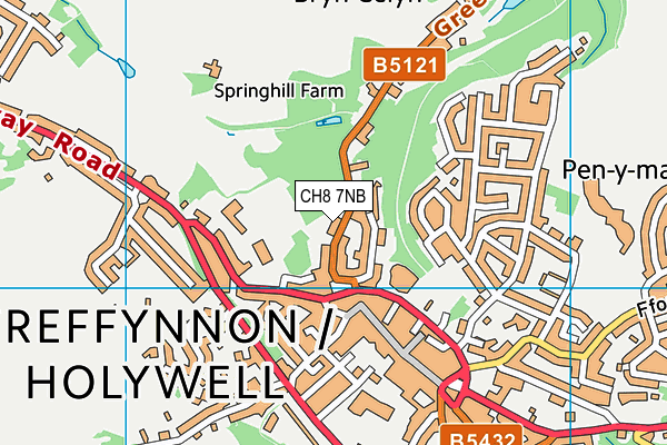 CH8 7NB map - OS VectorMap District (Ordnance Survey)