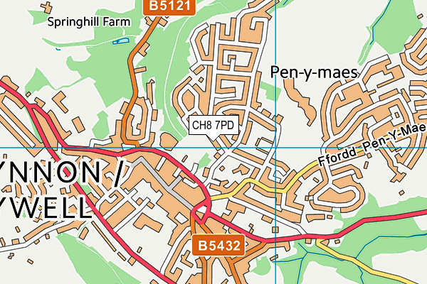 CH8 7PD map - OS VectorMap District (Ordnance Survey)