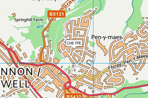 CH8 7PE map - OS VectorMap District (Ordnance Survey)