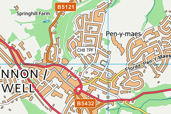 CH8 7PF map - OS VectorMap District (Ordnance Survey)