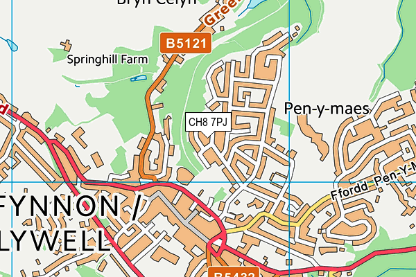 CH8 7PJ map - OS VectorMap District (Ordnance Survey)