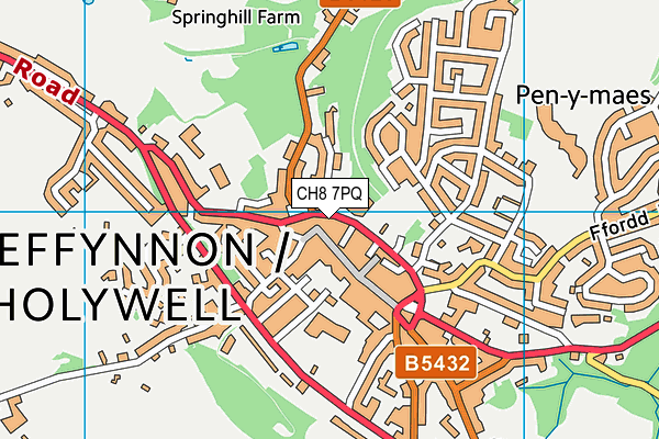 CH8 7PQ map - OS VectorMap District (Ordnance Survey)