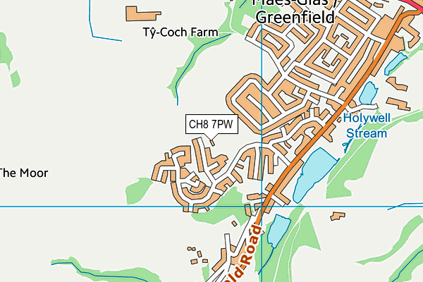 CH8 7PW map - OS VectorMap District (Ordnance Survey)