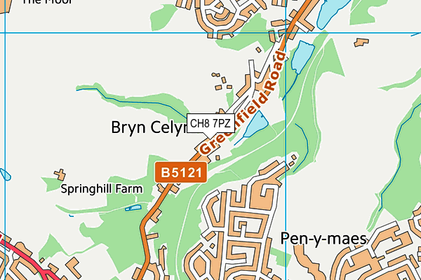 CH8 7PZ map - OS VectorMap District (Ordnance Survey)