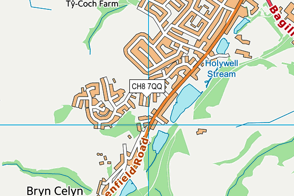 CH8 7QQ map - OS VectorMap District (Ordnance Survey)