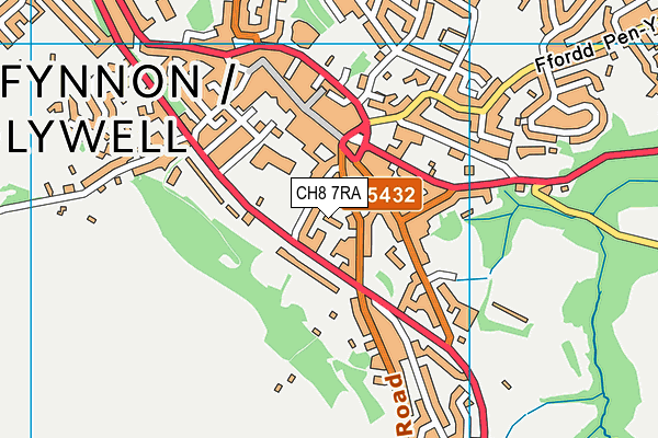 CH8 7RA map - OS VectorMap District (Ordnance Survey)