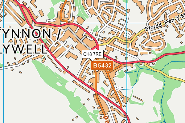 CH8 7RE map - OS VectorMap District (Ordnance Survey)