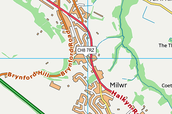 CH8 7RZ map - OS VectorMap District (Ordnance Survey)