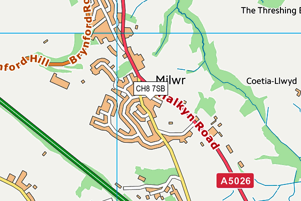 CH8 7SB map - OS VectorMap District (Ordnance Survey)