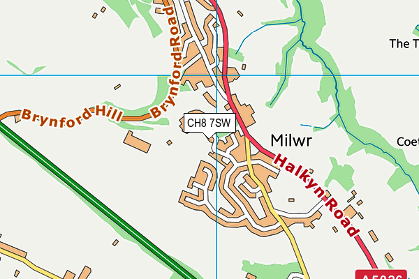 CH8 7SW map - OS VectorMap District (Ordnance Survey)