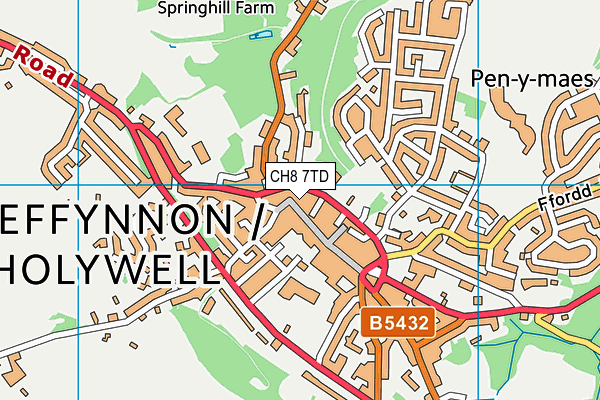 CH8 7TD map - OS VectorMap District (Ordnance Survey)