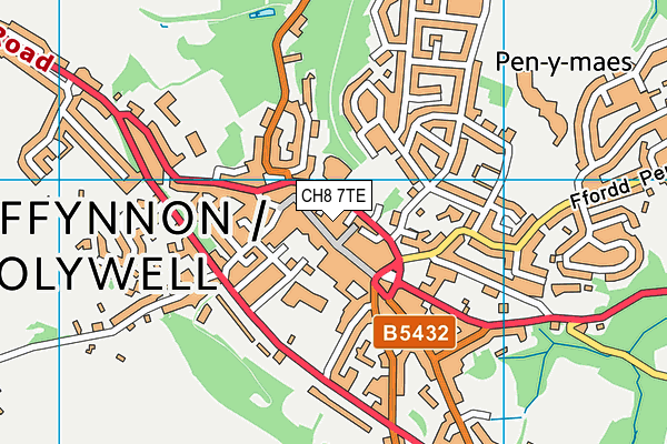 CH8 7TE map - OS VectorMap District (Ordnance Survey)