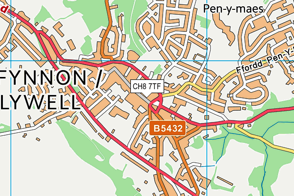 CH8 7TF map - OS VectorMap District (Ordnance Survey)