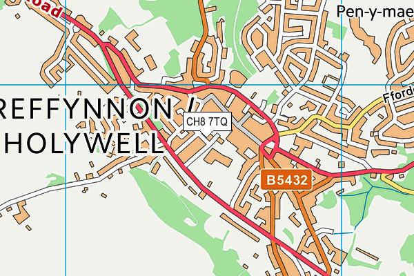 CH8 7TQ map - OS VectorMap District (Ordnance Survey)