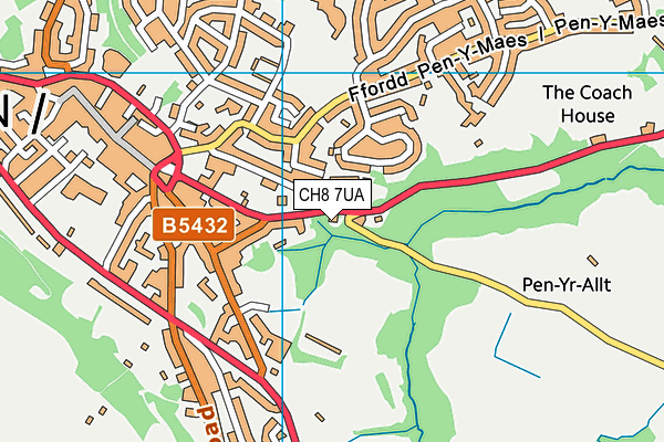 CH8 7UA map - OS VectorMap District (Ordnance Survey)