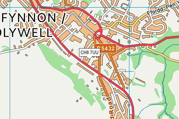 CH8 7UU map - OS VectorMap District (Ordnance Survey)