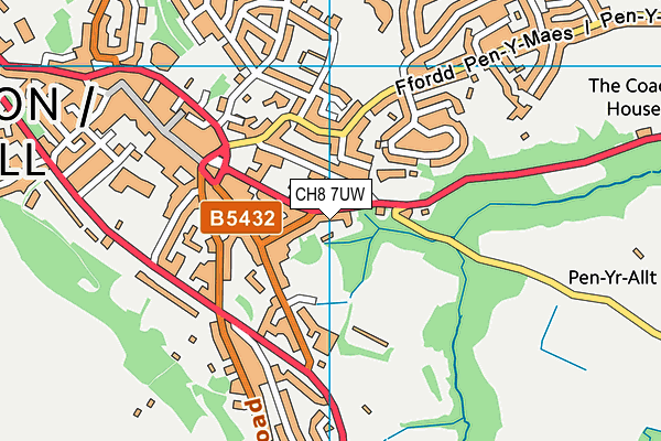 CH8 7UW map - OS VectorMap District (Ordnance Survey)