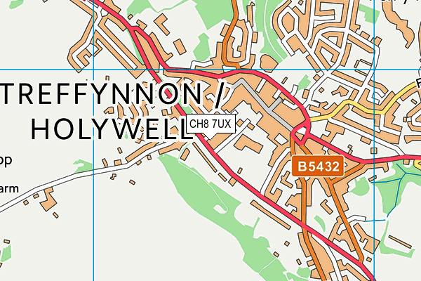 CH8 7UX map - OS VectorMap District (Ordnance Survey)