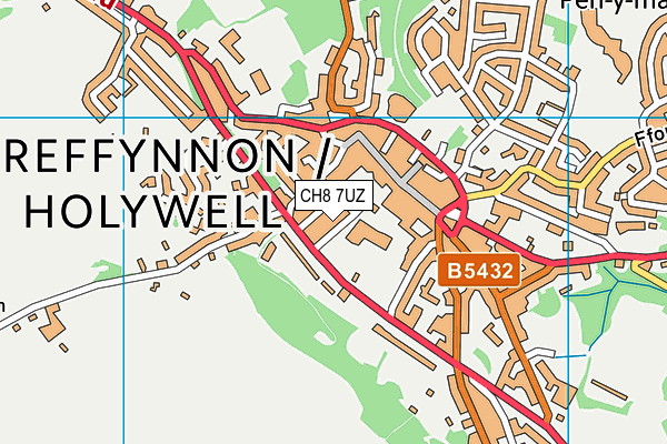 CH8 7UZ map - OS VectorMap District (Ordnance Survey)