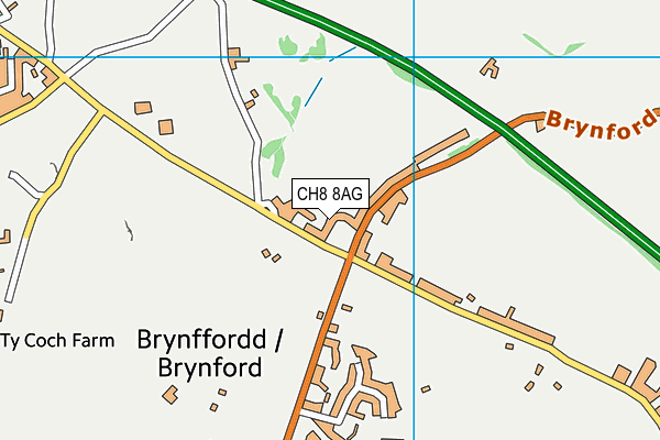 CH8 8AG map - OS VectorMap District (Ordnance Survey)