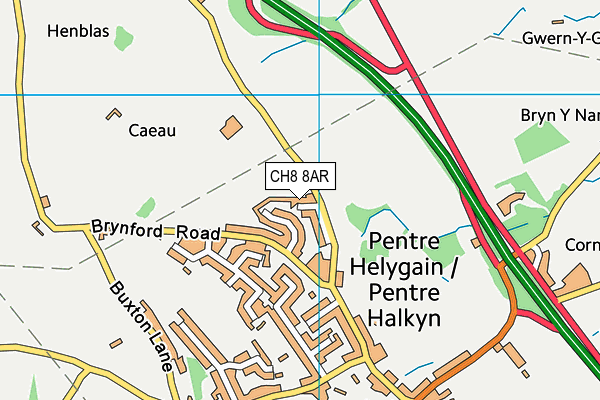 CH8 8AR map - OS VectorMap District (Ordnance Survey)