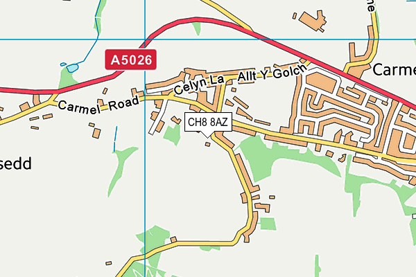 CH8 8AZ map - OS VectorMap District (Ordnance Survey)