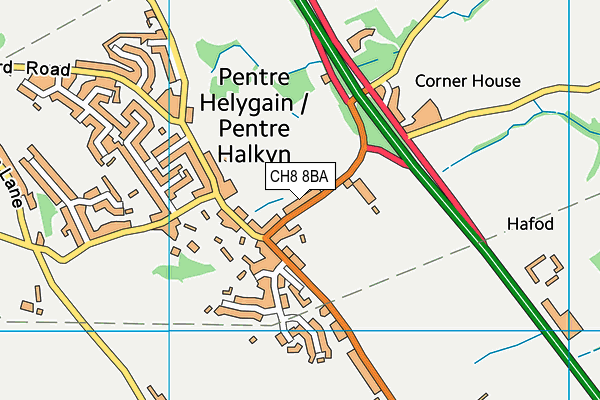 CH8 8BA map - OS VectorMap District (Ordnance Survey)