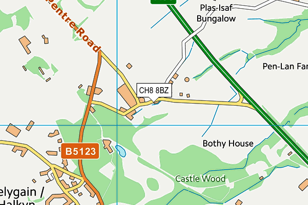 CH8 8BZ map - OS VectorMap District (Ordnance Survey)